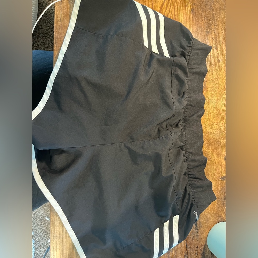 Black & white adidas athletic shorts